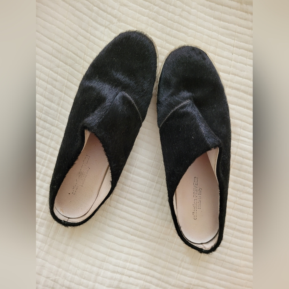 Collection Privee? Italy runway style fur slide ons | size 40